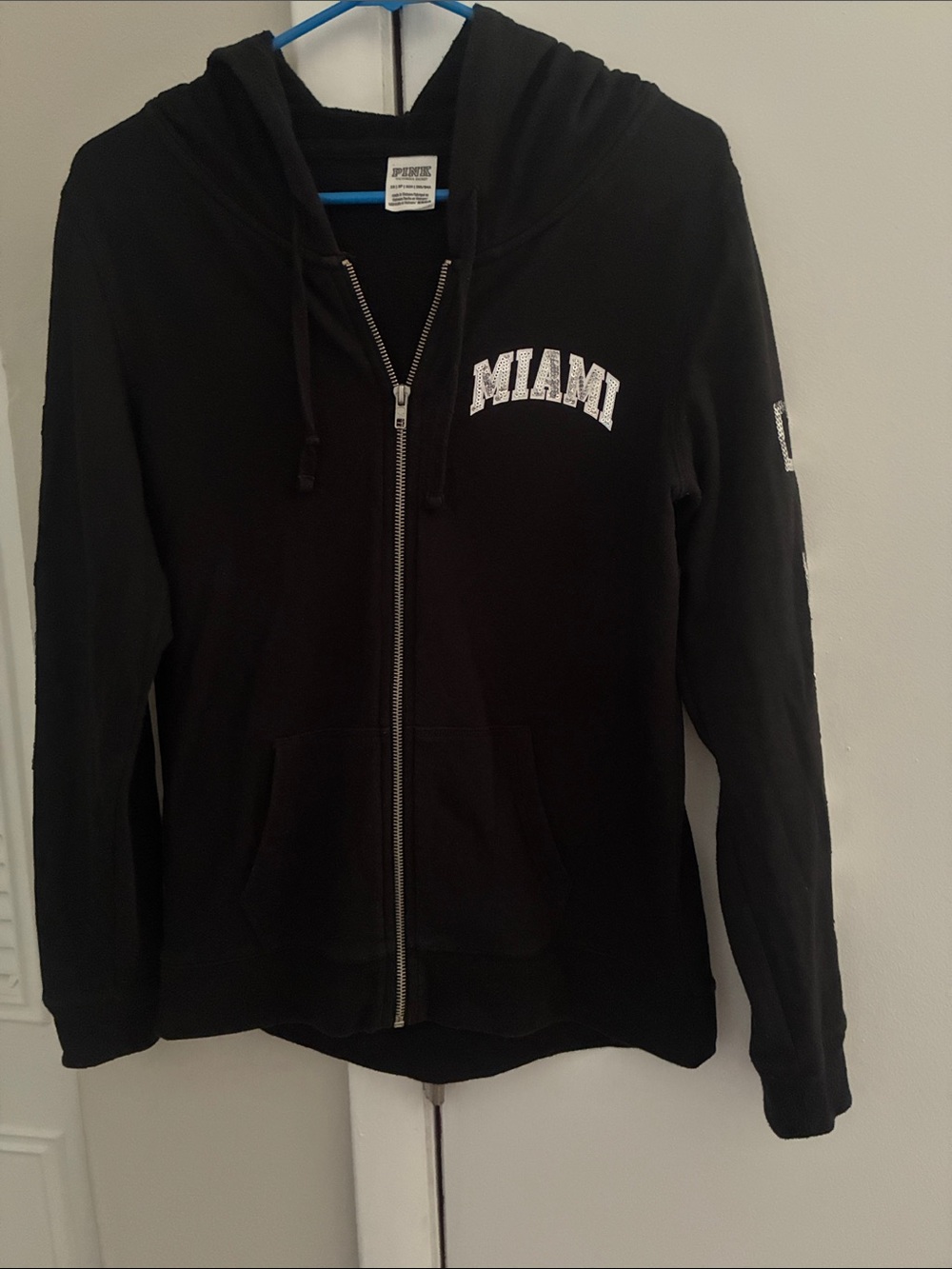 Victoria’s Secret PINK Miami Women's Black Zip Hoodie